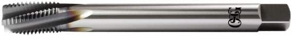 OSG - M27x3.00 Metric Coarse 5 Flute Plug Spiral Flute Tap - Vanadium High Speed Steel, TiCN Finish, Left Hand Flute, Right Hand Thread, D19, Series 13118 - Benchmark Tooling