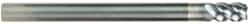 OSG - 3mm, 4 Flute, Single End, Solid Carbide, 0.5mm Corner Radius End Mill - 60mm OAL, 45° Helix, 5mm LOC, 9mm Extended Reach - Benchmark Tooling