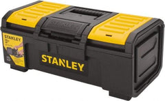 Stanley - 3 Compartment Tool Box - 15-13/32" Wide x 9-5/8" Deep x 6-5/16" High, Polypropylene, Black/Yellow - Benchmark Tooling