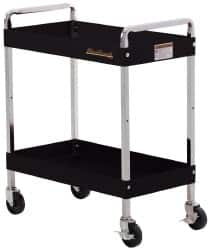 Blackhawk by Proto - 350 Lb Capacity, 30" Wide x 16" Long x 35-1/2" High Standard Utility Cart - 2 Shelf, Steel, Swivel Casters - Benchmark Tooling