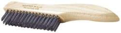 Ability One - 2 Rows x 1 Column Stainless Steel Scratch Brush - 10" OAL, 1" Trim Length, Plastic Shoe Handle - Benchmark Tooling