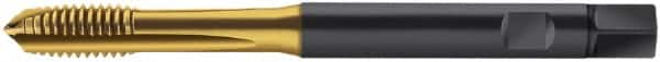 Walter-Prototyp - M10x1.50 Metric, 3 Flute, TiN Finish, Cobalt Spiral Point Tap - Plug Chamfer, Right Hand Thread, 100mm OAL, 15mm Thread Length, 10mm Shank Diam, 6HX Class of Fit, Series S2021305 - Exact Industrial Supply