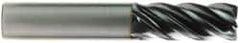 OSG - 1", 5 Flute, Single End, Solid Carbide, 0.03" Corner Radius End Mill - 4" OAL, 35° Helix, Right Hand Flute, 1-1/2" LOC, Right Hand Cut - Benchmark Tooling