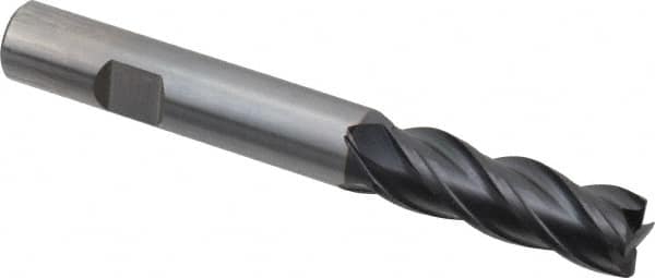 OSG - 1/2", 4 Flute, Single End, Solid Carbide, 0.02" Corner Radius End Mill - 4" OAL, Right Hand Flute, 1-1/2" LOC, Right Hand Cut - Benchmark Tooling