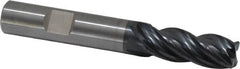 OSG - 1/2", 4 Flute, Single End, Solid Carbide, 0.06" Corner Radius End Mill - 3-1/2" OAL, 35° Helix, Right Hand Flute, 1-1/4" LOC, Right Hand Cut - Benchmark Tooling