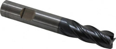 OSG - 1/2", 4 Flute, Single End, Solid Carbide, 0.045" Corner Radius End Mill - 3-1/2" OAL, Right Hand Flute, 1-1/4" LOC, Right Hand Cut - Benchmark Tooling