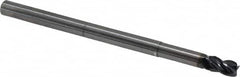 OSG - 1/4", 4 Flute, Single End, Solid Carbide, 0.03" Corner Radius End Mill - 4" OAL, 35° Helix, Right Hand Flute, 3/8" LOC, Right Hand Cut, 1-1/4" Extended Reach - Benchmark Tooling