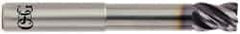 OSG - 1/2", 4 Flute, Single End, Solid Carbide, Corner Chamfer End Mill - 4" OAL, 35° Helix, Right Hand Flute, 5/8" LOC, Right Hand Cut, 2-1/4" Extended Reach - Benchmark Tooling