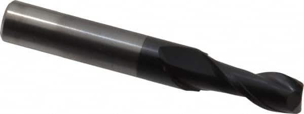 OSG - 9mm, 22mm LOC, 10mm Shank Diam, 70mm OAL, 2 Flute, Solid Carbide Square End Mill - Single End, TiAlN Finish, Spiral Flute, 35° Helix, Centercutting, Right Hand Cut, Right Hand Flute, Series HP421 - Benchmark Tooling