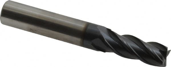 OSG - 11/32", 7/8" LOC, 3/8" Shank Diam, 2-1/2" OAL, 4 Flute, Solid Carbide Square End Mill - Single End, TiAlN Finish, Spiral Flute, 35° Helix, Centercutting, Right Hand Cut, Right Hand Flute, Series HP441 - Benchmark Tooling