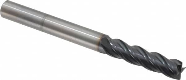 OSG - 3/8", 1-1/2" LOC, 3/8" Shank Diam, 4" OAL, 4 Flute, Solid Carbide Square End Mill - Single End, TiAlN Finish, Spiral Flute, 35° Helix, Centercutting, Right Hand Cut, Right Hand Flute, Series VG441 - Benchmark Tooling