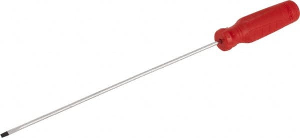 Proto - 286mm OAL Cabinet Slotted Screwdriver - 203mm Blade Length, Round Shank, Ergonomic Handle - Benchmark Tooling