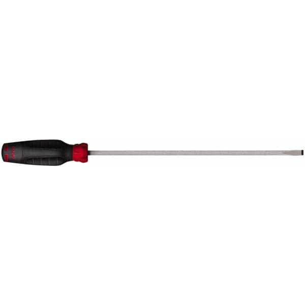 Slotted Screwdriver: 3/16″ Width, 10″ OAL, 6″ Blade Length 152mm Blade Length, Round Shank, Ergonomic Handle