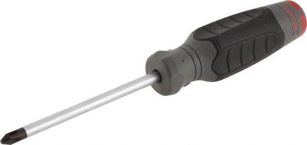 Proto - #2, 8-1/4" OAL, Standard Phillips Screwdriver - 4" Blade Length, Round Shank, Ergonomic Handle - Benchmark Tooling