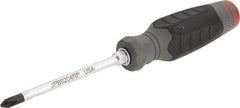 Proto - #2, 4-1/4" OAL, Standard Phillips Screwdriver - 4" Blade Length, Round Shank, Ergonomic Handle - Benchmark Tooling