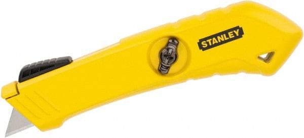 Stanley - Springback Safety Cutter - 2-29/64" Blade, Yellow Zinc Handle, 1 Blade Included - Benchmark Tooling