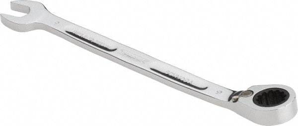 Proto - 9mm 12 Point Combination Wrench - 15° Head Angle, 5-43/64" OAL, Steel, Chrome Finish - Benchmark Tooling