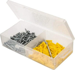 Value Collection - 300 Piece, #6 to 8 Screw, Plastic & Steel Slotted/Phillips Drive Anchor Assortment - Zinc Plated, 3/4" Long - Benchmark Tooling