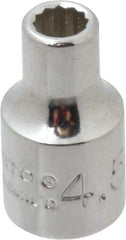 Proto - 1/4" Drive, Standard Hand Socket - 12 Points, 7/8" OAL, Alloy Steel, Chrome Finish - Benchmark Tooling