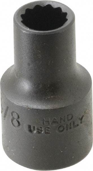 Proto - 3/8", 1/2" Drive, Standard Hand Socket - 12 Points, 1-1/2" OAL, Alloy Steel, Black Finish - Benchmark Tooling