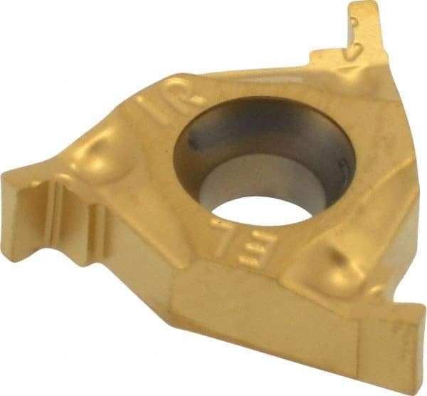 Hertel - 0.03916IR/EL Grade HG220TR, 0.039" Cutting Width Carbide Grooving Insert - 0.055" Max Depth of Cut, Right Hand, 0.004" Corner Radius, TiC/TiN Finish - Benchmark Tooling