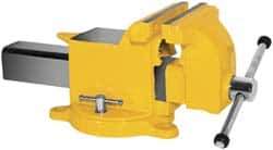 Yost Vises - 4" Jaw Width x 4" Jaw Opening Capacity, 2-1/4" Throat Depth, Bench & Pipe Combination Vise - 1/4 to 1-1/2" Pipe Capacity, Swivel Base, Bolt Down Attachment, Steel - Benchmark Tooling