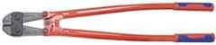 Knipex - 35-3/4" OAL, 47.6mm Jaw Length x 104mm Jaw Width, Bolt Cutter Pliers - Standard Head, Steel Tube, Power-Coated Handles - Benchmark Tooling