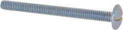 Value Collection - #8-32 UNC, 2" Length Under Head Slotted Drive Machine Screw - Truss Head, Grade 2 Steel, Zinc-Plated Finish, Without Washer - Benchmark Tooling
