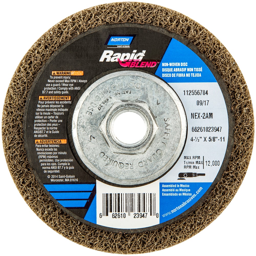 Norton - Deburring Wheels Wheel Type: 27 Wheel Diameter (Inch): 4.5 - Benchmark Tooling