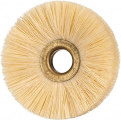 Osborn - 2-1/2" OD, 1/2" Arbor Hole, Natural Fiber Wheel Brush - 5/16" Face Width, 3/4" Trim Length, 20,000 RPM - Benchmark Tooling