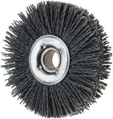 Osborn - 4" OD, 5/8" Arbor Hole, Nylon Wheel Brush - 7/8" Face Width, 1-1/8" Trim Length, 18,000 RPM - Benchmark Tooling