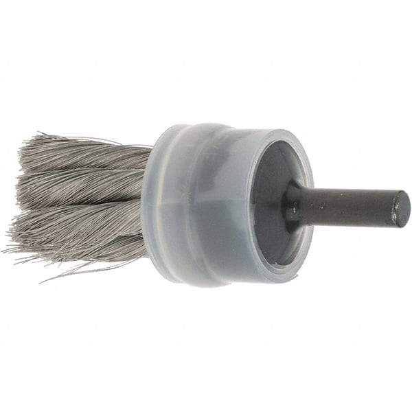 Osborn - 3/4" Brush Diam, Knotted, End Brush - 1/4" Diam Shank, 20,000 Max RPM - Benchmark Tooling