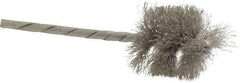 Osborn - 1" Diam Helical Stainless Steel Tube Brush - 0.005" Filament Diam, 1" Brush Length, 3-1/2" OAL, 1/8" Diam Shank - Benchmark Tooling