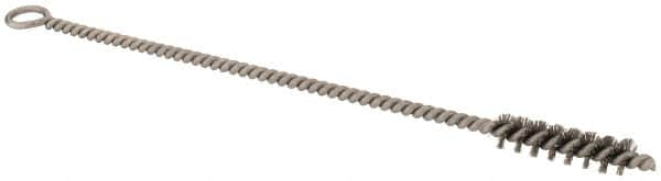 Osborn - 3/8" Diam Helical Stainless Steel Tube Brush - Single Spiral, 0.006" Filament Diam, 1-1/2" Brush Length, 8" OAL, 0.168" Diam Shank - Benchmark Tooling