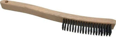 Osborn - 4 Rows x 19 Columns Steel Scratch Brush - 6" Brush Length, 13-11/16" OAL, 1-1/8" Trim Length, Wood Curved Handle - Benchmark Tooling