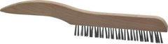 Osborn - 1 Rows x 16 Columns Steel Plater's Brush - 5" Brush Length, 10" OAL, 3/4" Trim Length, Wood Shoe Handle - Benchmark Tooling