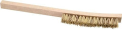 Osborn - 2 Rows x 16 Columns Palmyra/Tampico Plater's Brush - 6" Brush Length, 12" OAL, 1" Trim Length, Wood Curved Handle - Benchmark Tooling