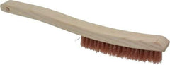 Osborn - 4 Rows x 18 Columns Polypropylene Plater's Brush - 6" Brush Length, 13-1/4" OAL, 7/8" Trim Length, Wood Curved Handle - Benchmark Tooling