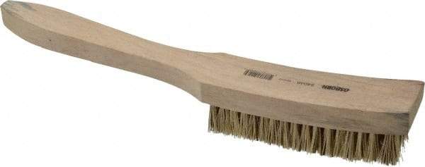 Osborn - 6 Rows x 17 Columns Palmyra/Tampico Plater's Brush - 4-13/16" Brush Length, 11-5/8" OAL, 1" Trim Length, Wood Curved Handle - Benchmark Tooling