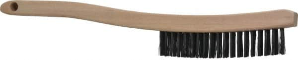 Osborn - 3 Rows x 19 Columns Steel Scratch Brush - 6" Brush Length, 13-3/4" OAL, 1-1/8" Trim Length, Wood Curved Handle - Benchmark Tooling