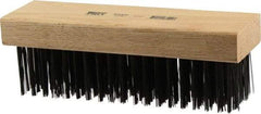 Osborn - 6 Rows x 19 Columns Steel Scratch Brush - 7-1/4" Brush Length, 1-5/8" Trim Length, Wood Straight Handle - Benchmark Tooling