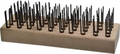 Osborn - 5 Rows x 10 Columns Steel Scratch Brush - 7-5/8" Brush Length, 7-5/8" OAL, 1" Trim Length, Wood Straight Handle - Benchmark Tooling