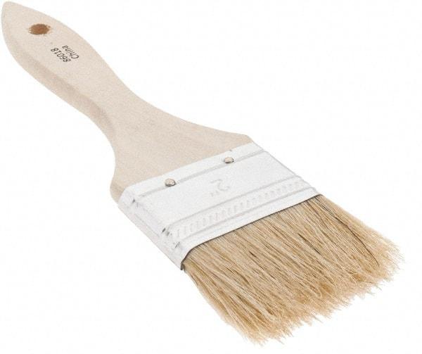 Osborn - 2" Flat Hog Chip Brush - 1-1/2" Bristle Length, 5" Wood Dowel Handle - Benchmark Tooling