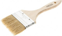 Osborn - 3" Flat Hog Chip Brush - 1-1/2" Bristle Length, 5-1/4" Wood Dowel Handle - Benchmark Tooling