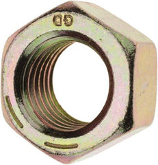 Value Collection - 1-8 UNC Steel Right Hand Hex Nut - 1-1/2" Across Flats, 55/64" High, Zinc Yellow Dichromate Finish - Benchmark Tooling