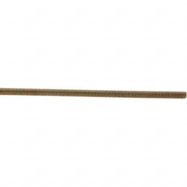 Value Collection - 5/16-18 UNC (Coarse), 3' Long, Low Carbon Steel Threaded Rod - Yellow Zinc-Plated Finish, Right Hand Thread - Benchmark Tooling