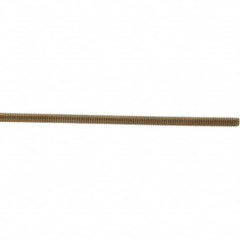 Value Collection - 5/16-18 UNC (Coarse), 3' Long, Low Carbon Steel Threaded Rod - Yellow Zinc-Plated Finish, Right Hand Thread - Benchmark Tooling