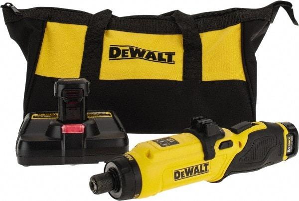 DeWALT - 8 Volts, Lithium-Ion Battery, Swivel Handle Cordless Screwdriver - 430 RPM, 23 Inch/Lbs. Torque - Benchmark Tooling