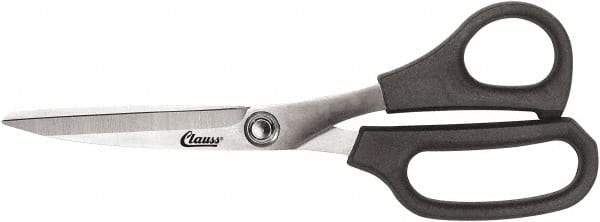 Clauss - 6" LOC, 9" OAL Stainless Steel Bent Trimmers - Plastic Offset Handle, For Paper, Fabric - Benchmark Tooling