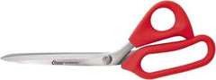 Clauss - 7" LOC, 10" OAL Stainless Steel Straight Shears - Rubber Straight Handle, For Paper, Fabric - Benchmark Tooling